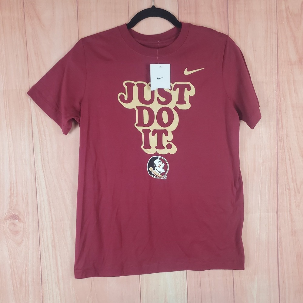 Nike Just Do It Mens T-Shirt Large Red Short Sleeve Florida State Seminoles